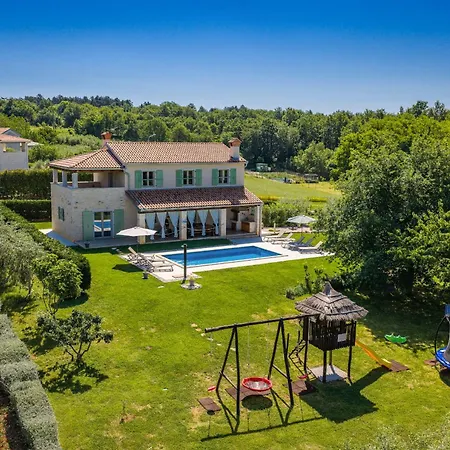 Villa Stella Polaris For 8 Persons In Istria With Private Pool, Sea View, Large Garden & Kids Playground *