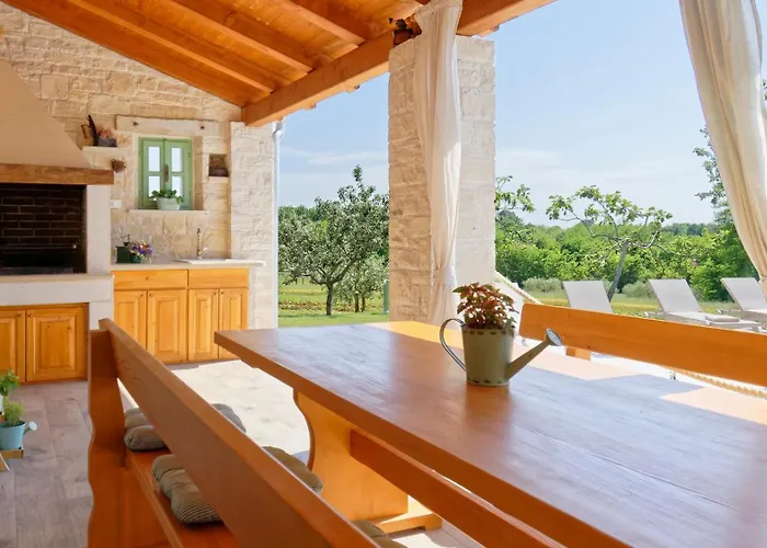 Villa Stella Polaris For 8 Persons In Istria With Private Pool, Sea View, Large Garden & Kids Playground *