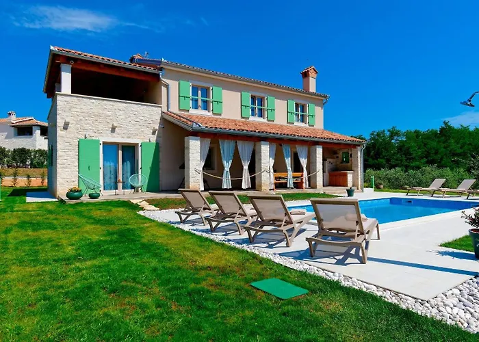 Stella Polaris For 8 Persons In Istria With Private Pool, Sea View, Large Garden & Kids Playground